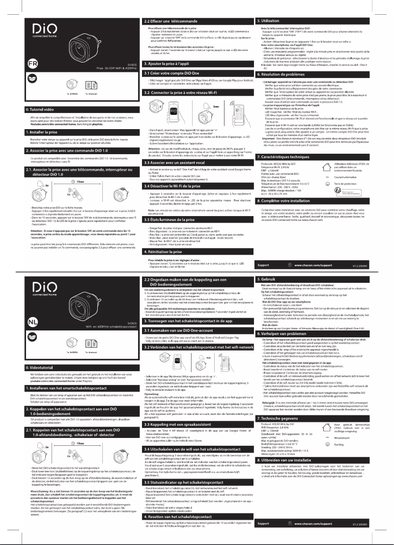 Page 1 de la notice Manuel utilisateur DiO 54905