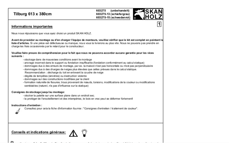 Página 1 del manual Manual de usuario Skan Holz Tilburg