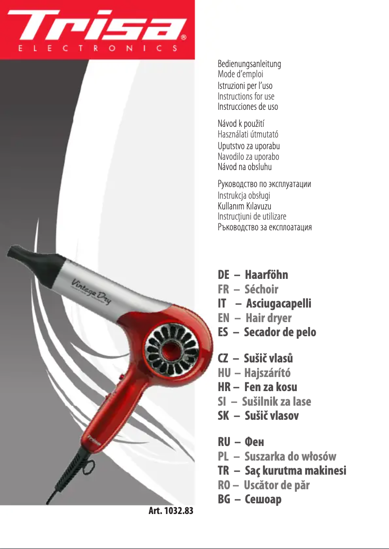 Image de la première page du manuel de l'appareil Vintage Dry