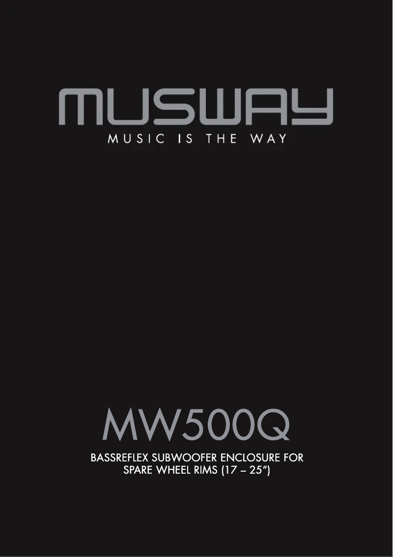 Page n°1 - Manuel utilisateur Musway MW500Q