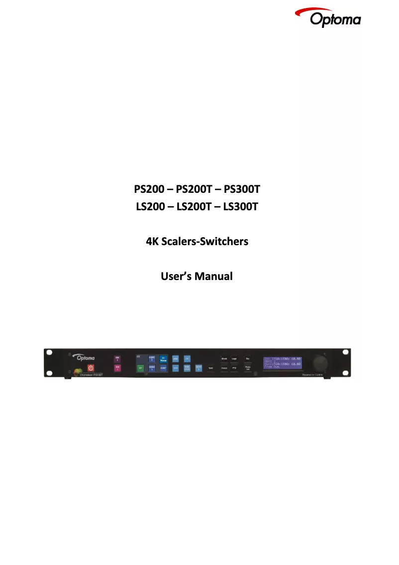 Page n°1 - Manuel utilisateur Optoma PS300T