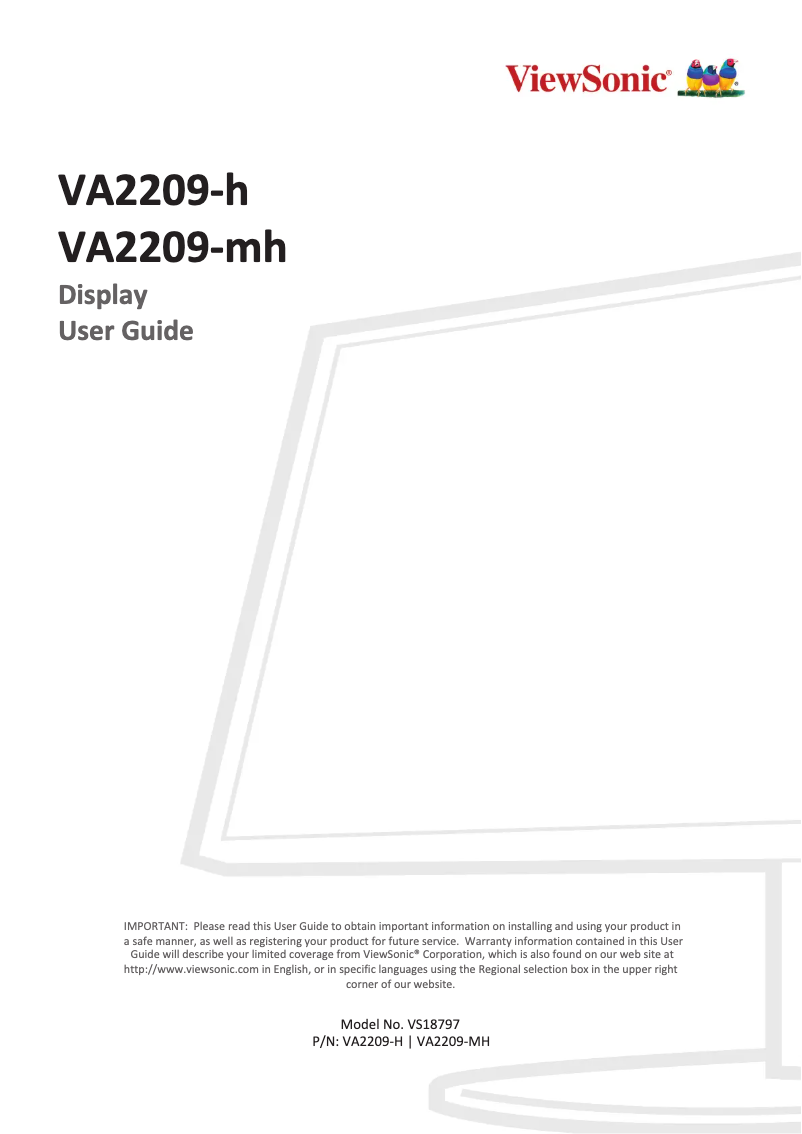 Image de la première page du manuel de l'appareil VA2209-mh