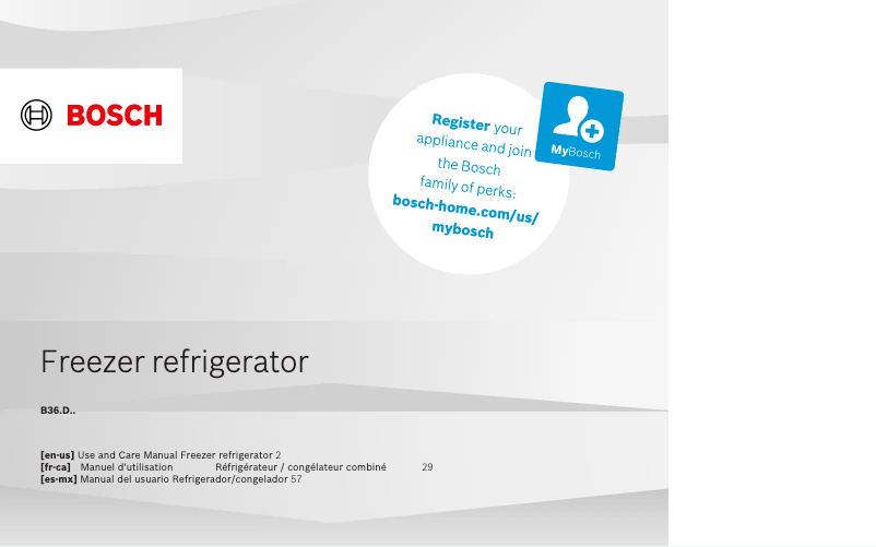 Página 1 del manual Guía de instalación Bosch B36FD10ENS