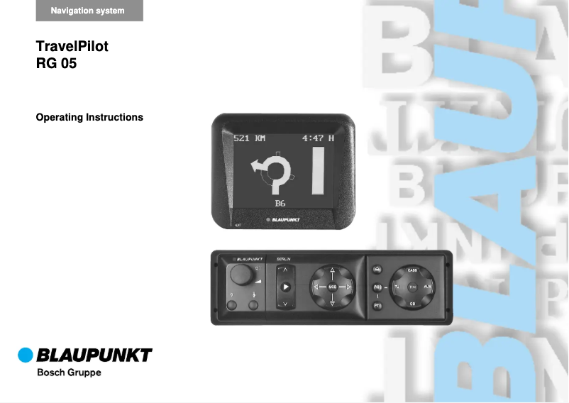 Page n°1 - Manuel utilisateur Blaupunkt TravelPilot RG 05
