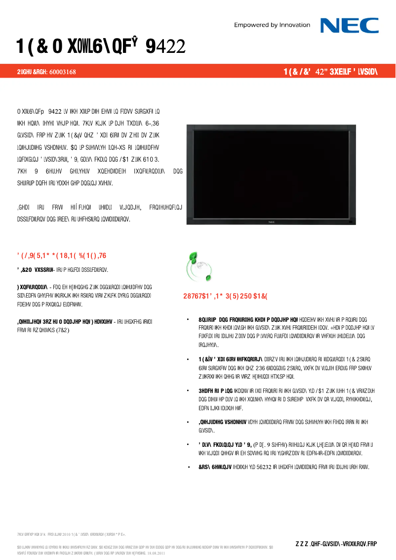 Page 1 de la notice Mode d'emploi NEC MultiSync V422