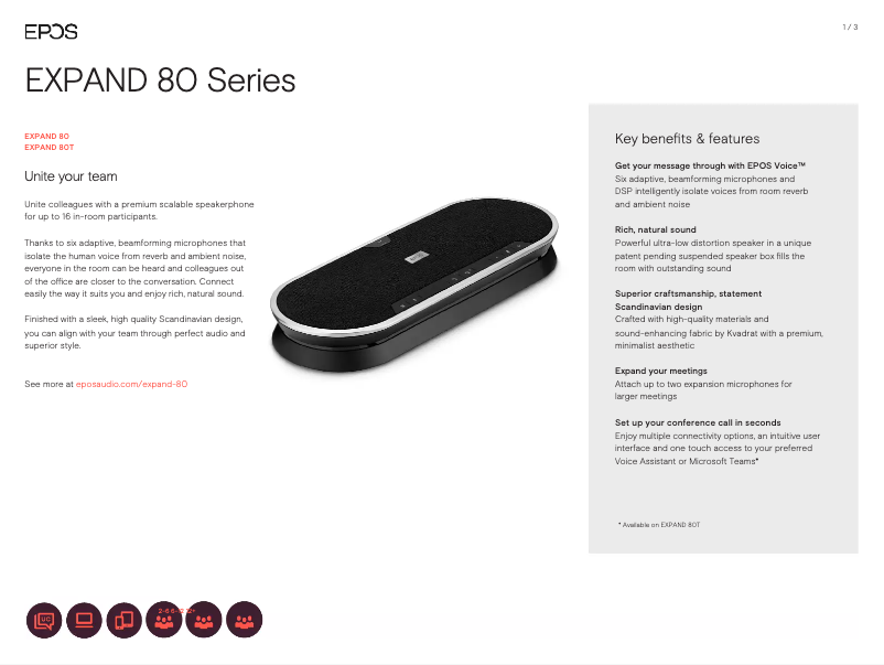 Page 1 de la notice Manuel utilisateur Sennheiser Expand 80 Mic