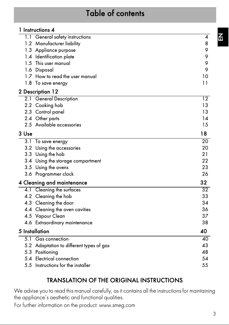 Page n°1 - Manuel utilisateur Smeg CC92MX9