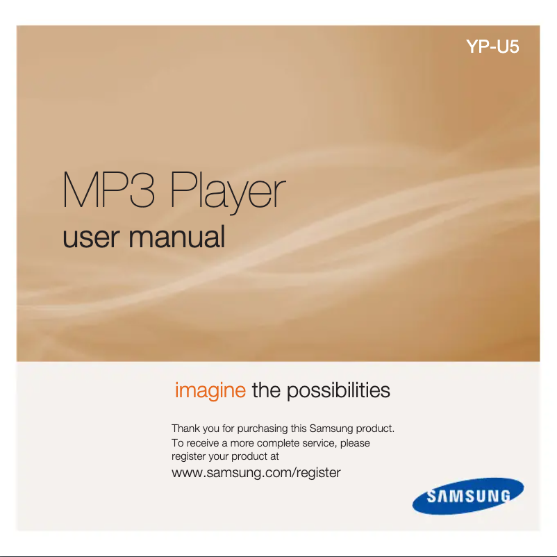 Page n°1 - Manuel utilisateur Samsung YP-U5JAL