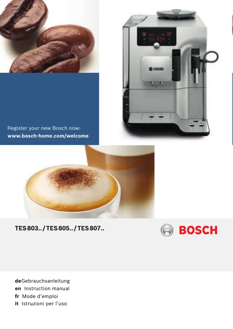 Page n°1 - Manuel utilisateur Bosch VeroSelection 500 TES80551