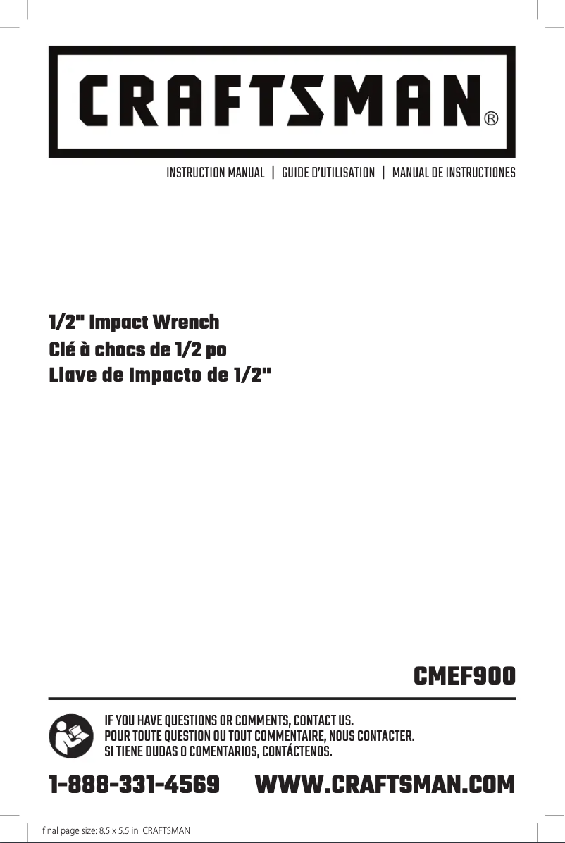 Page 1 of the manual User Manual Craftsman CMEF900