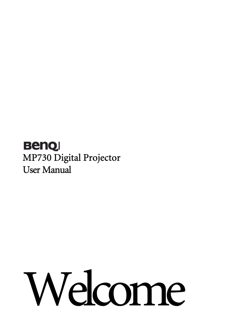 Page n°1 - Manuel utilisateur BenQ MP730