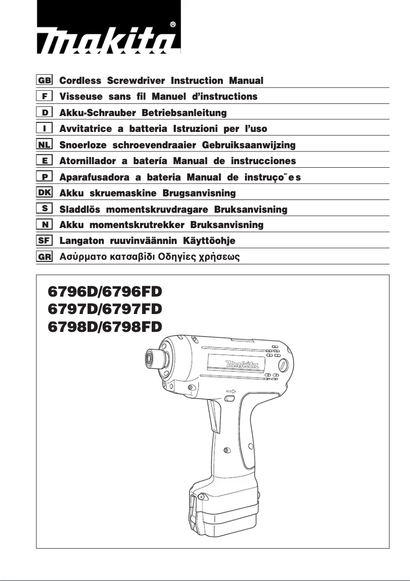Page 1 de la notice Manuel utilisateur Makita 6796D