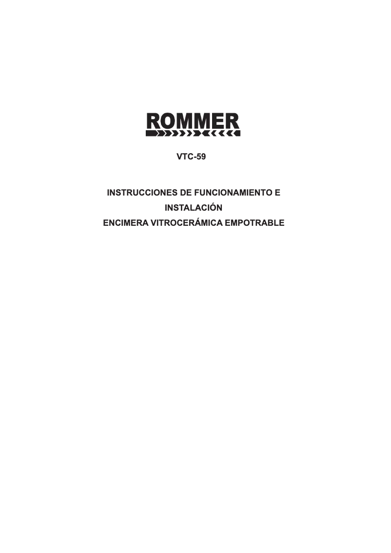 Page n°1 - Manuel utilisateur Rommer VTC 59