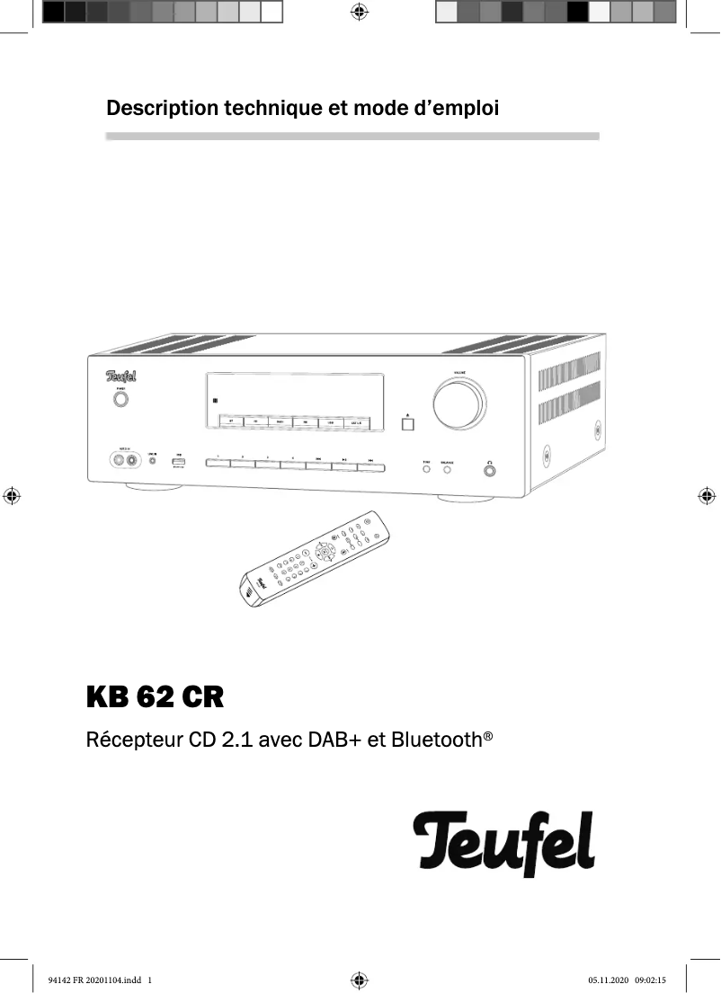 Page 1 de la notice Manuel utilisateur Teufel Kombo 62