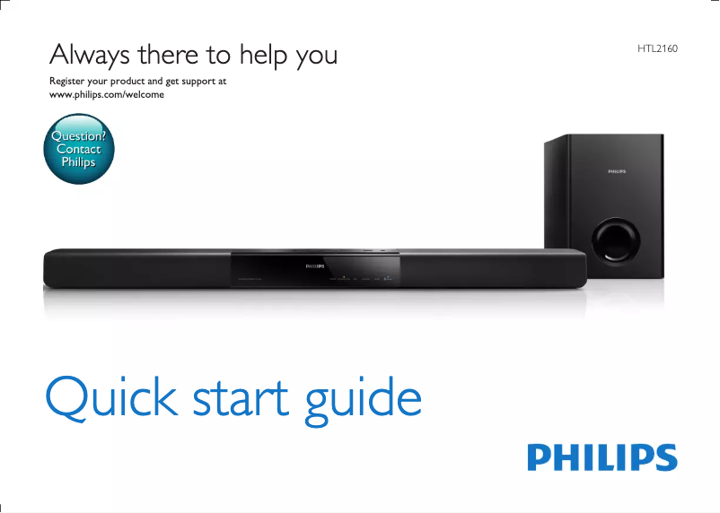 Page n°1 - Guide de démarrage rapide Philips HTL2160W