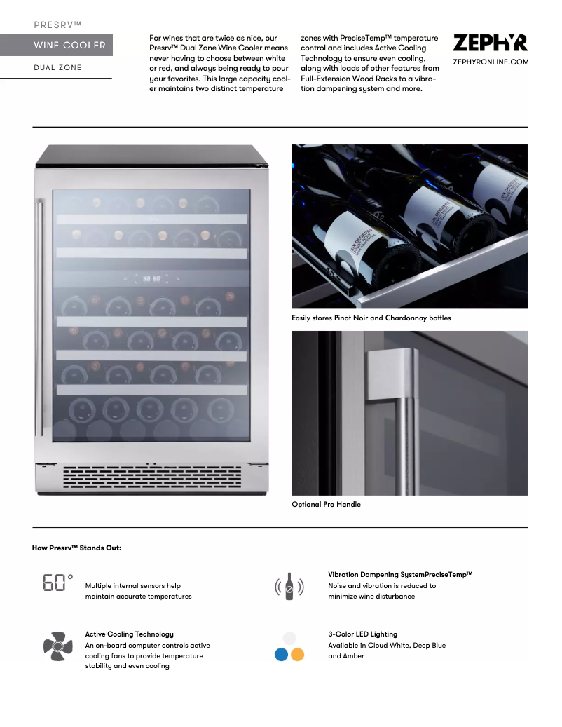 Page n°1 - Fiche technique Zephyr PRW24C02BG