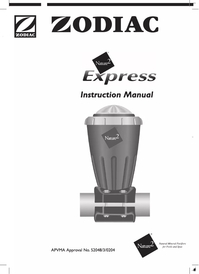 Page 1 de la notice Manuel utilisateur Zodiac Nature2 Express