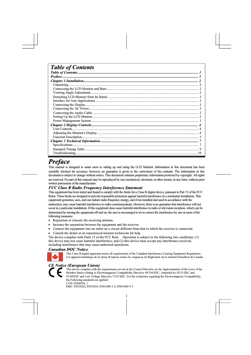 Page 1 de la notice Manuel utilisateur Hanns.G THG/I-INC CY199DP