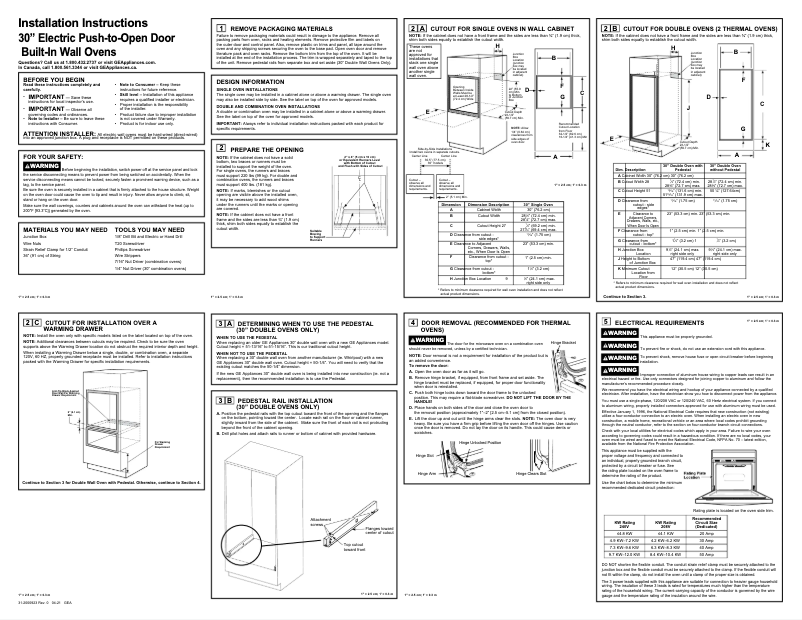 Page n°1 - Guide d'installation Monogram ZTDX1DSSNSS