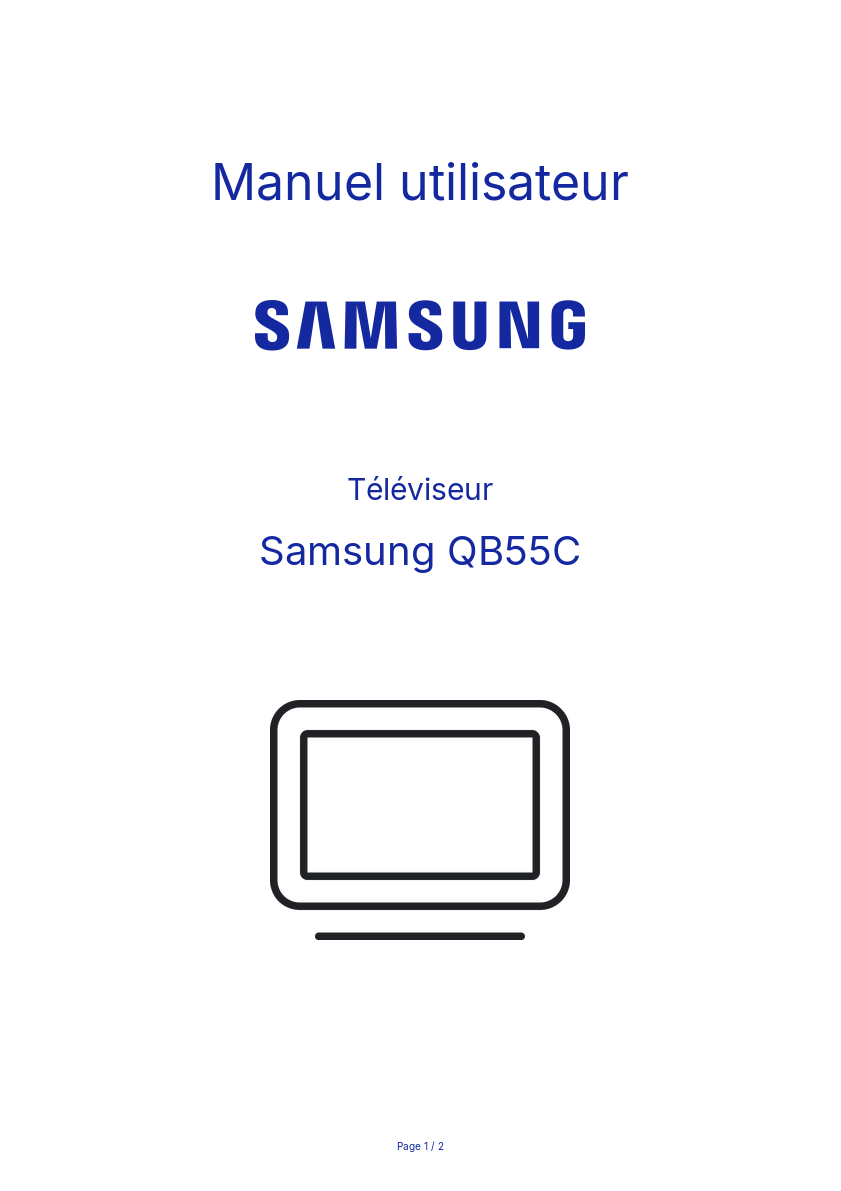 Page n°1 - Manuel utilisateur Samsung QB55C