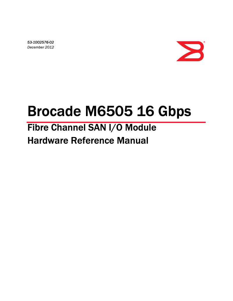 Image de la première page du manuel de l'appareil Brocade M6505