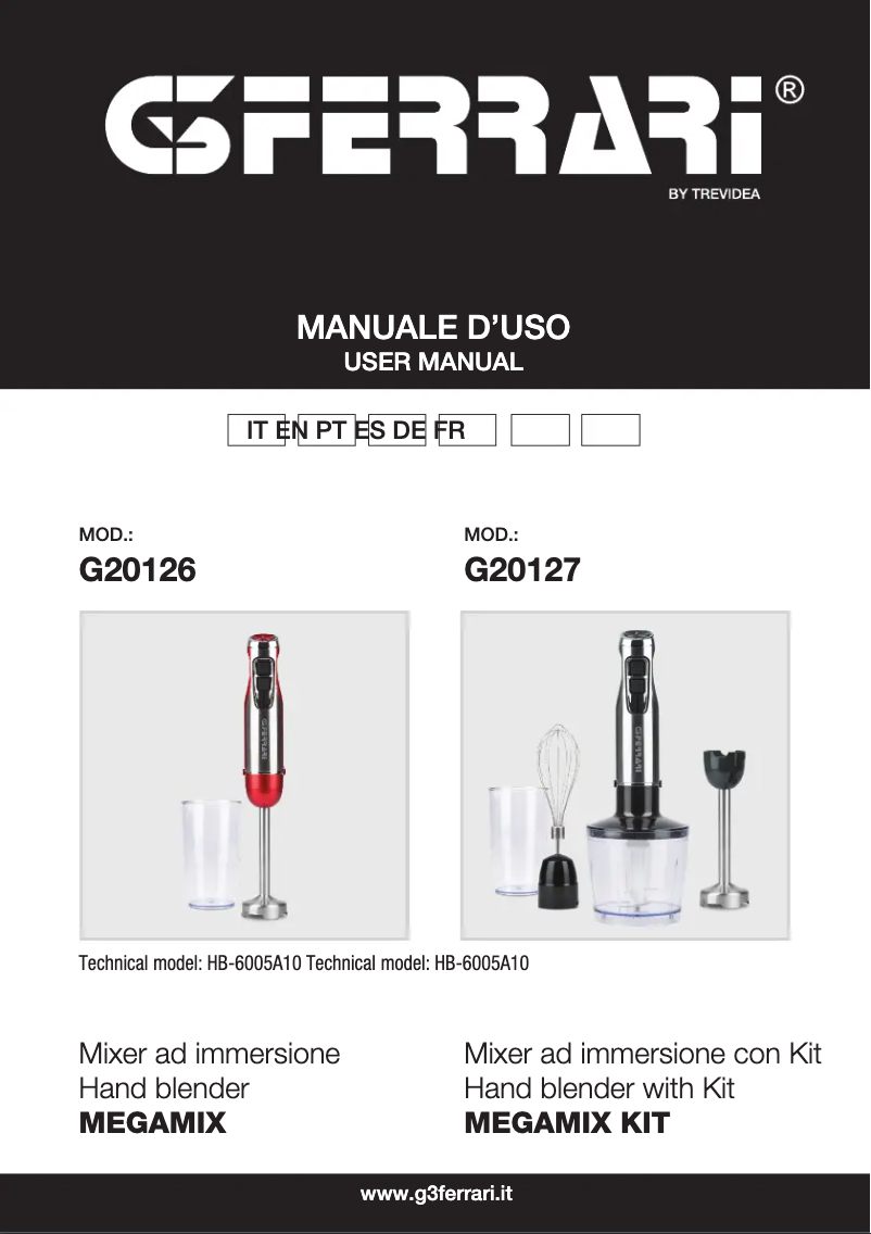 Page n°1 - Manuel utilisateur G3 Ferrari MEGAMIX KIT G20127