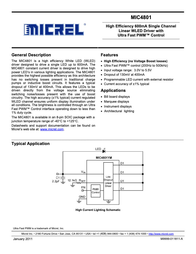 Página 1 del manual Manual de usuario Microchip MIC4801