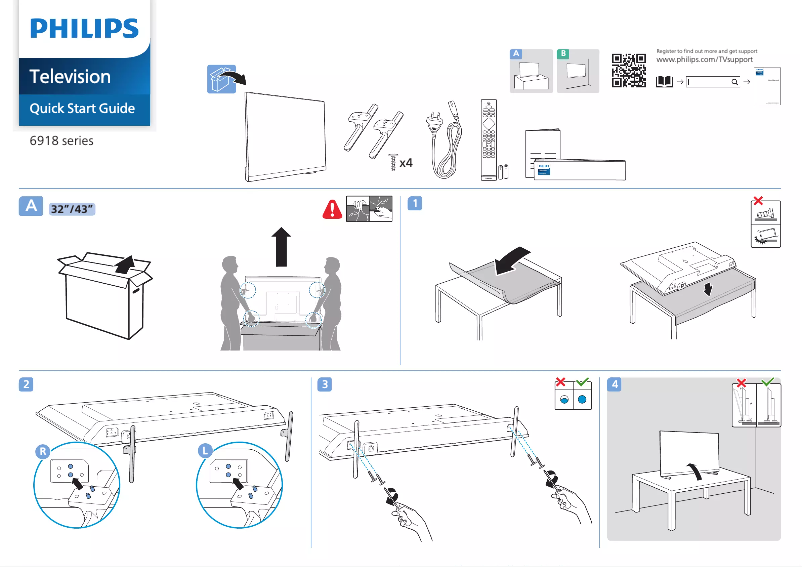 Page n°1 - Guide de démarrage rapide Philips 32PHD6918
