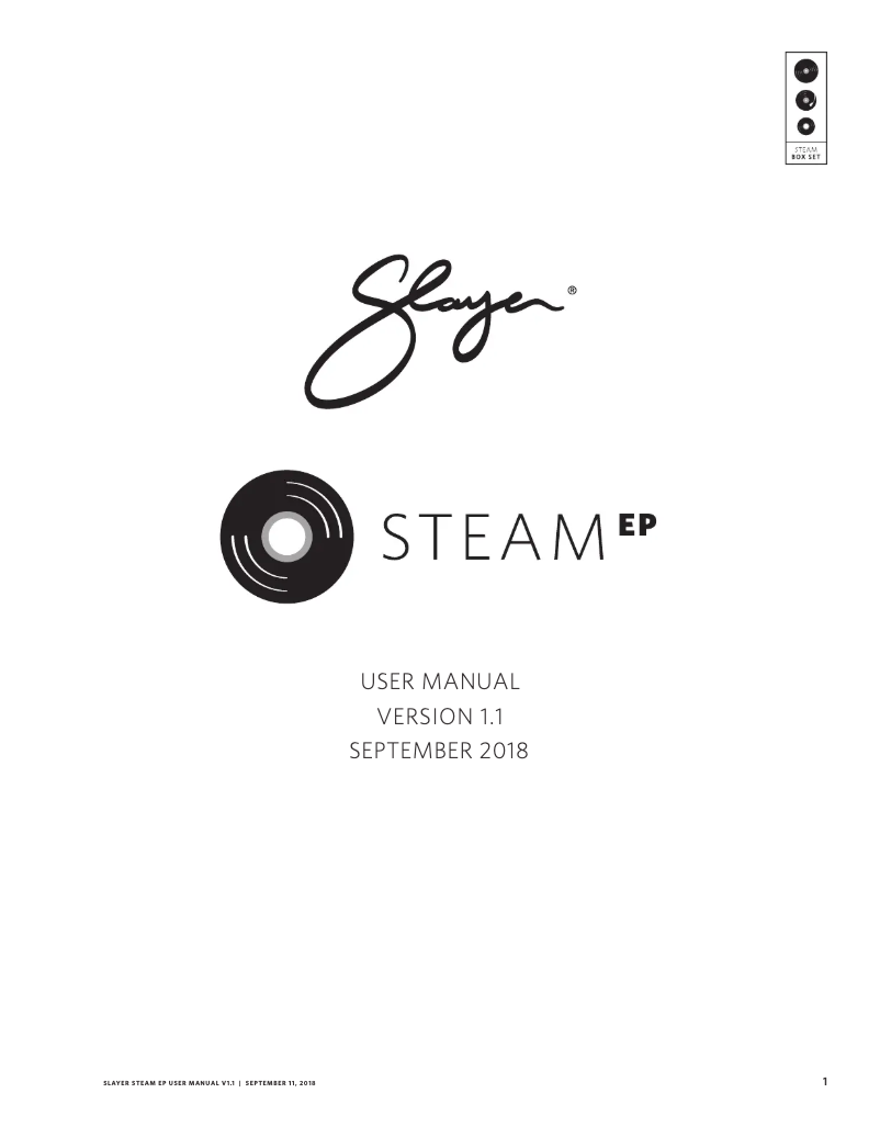 Page n°1 - Manuel utilisateur Slayer Steam EP