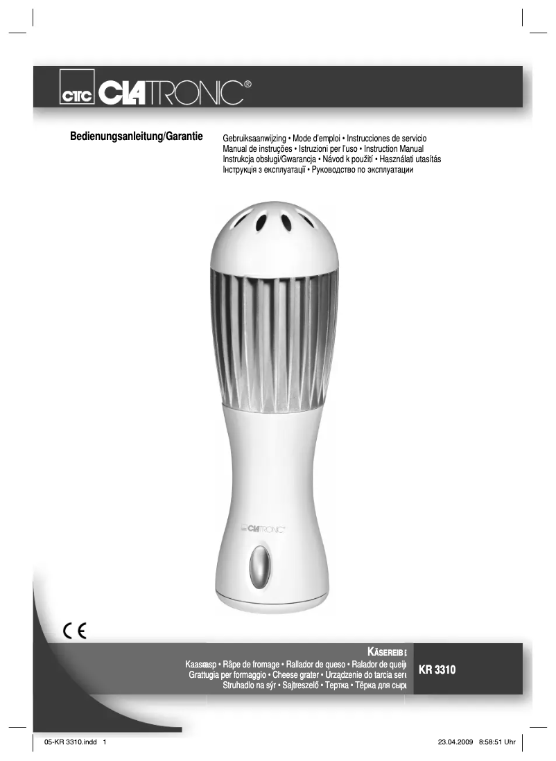 Page n°1 - Manuel utilisateur Clatronic KR 3310