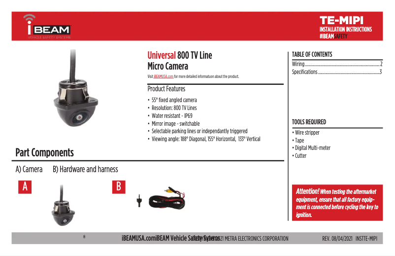 Página 1 del manual Manual de usuario Metra TE-MIPI