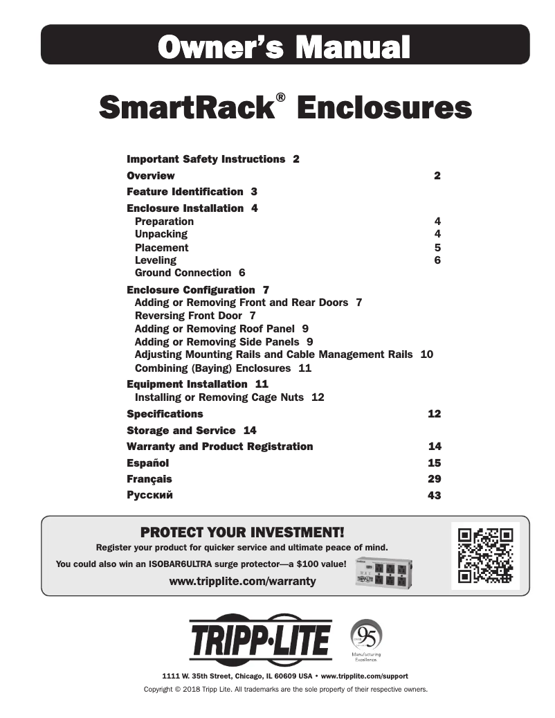 Page n°1 - Manuel utilisateur Tripp Lite SmartRack SR48UBDP