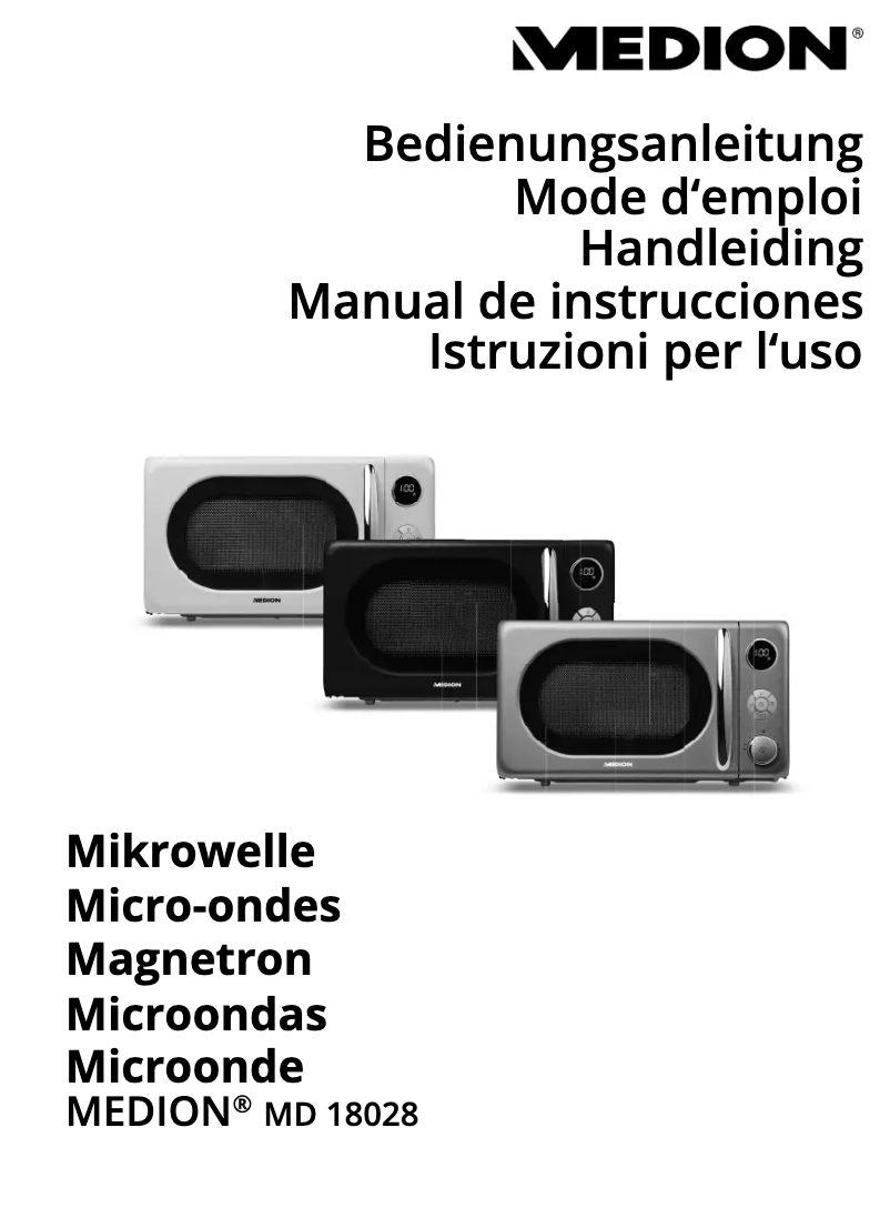 Page n°1 - Manuel utilisateur Medion MD 18028