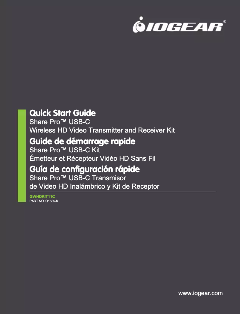 Page 1 de la notice Manuel utilisateur iogear Share Pro