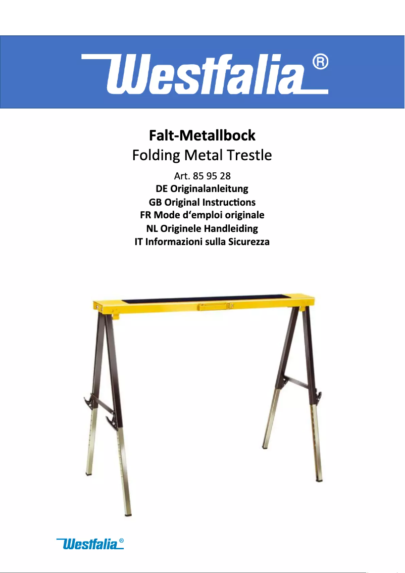 Page n°1 - Manuel utilisateur Westfalia 859528