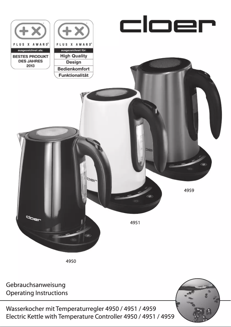 Page 1 de la notice Manuel utilisateur Cloer 4959