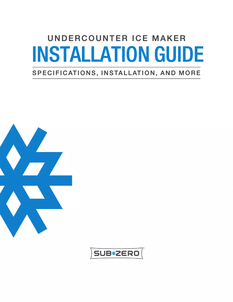 Page n°1 - Guide d'installation Sub-Zero UC-15I