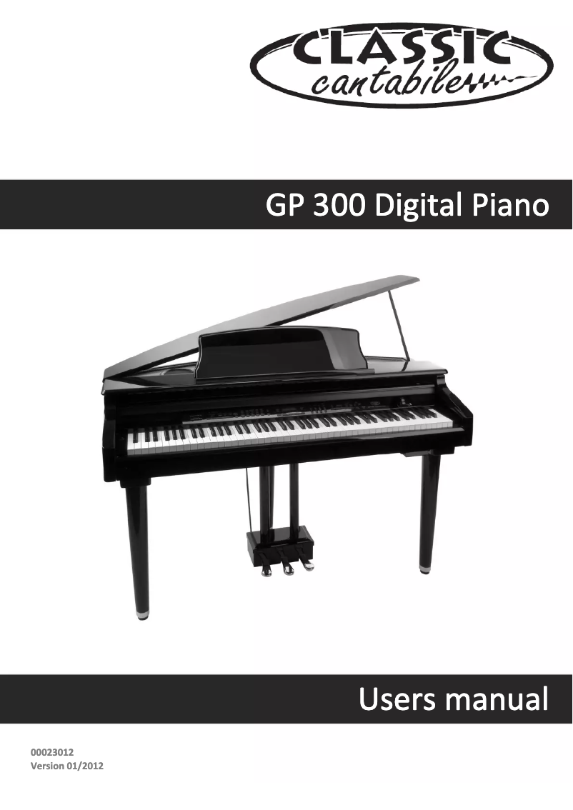 Page 1 de la notice Manuel utilisateur Classic Cantabile GP 300