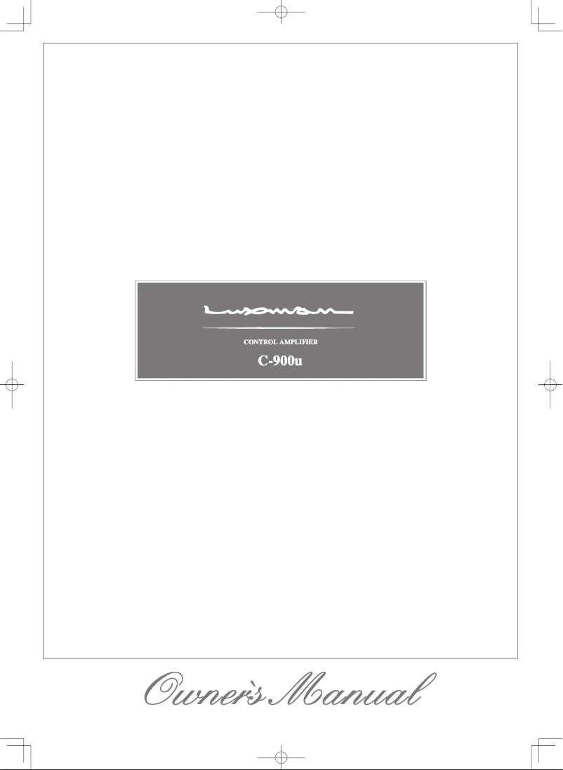 Page n°1 - Manuel utilisateur Luxman C-900u