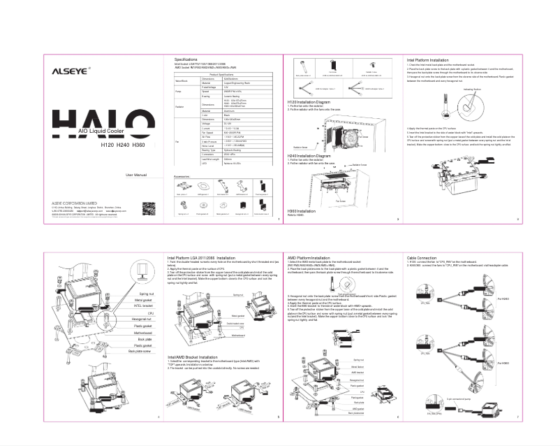 Page n°1 - Manuel utilisateur ALSEYE Halo AIO H240