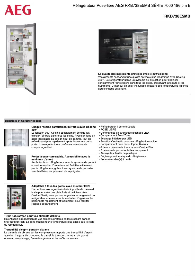 Página 1 del manual Ficha técnica AEG RKB738E5MB