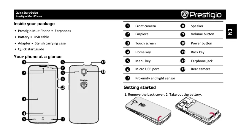 Image de la première page du manuel de l'appareil MultiPhone 5503 DUO