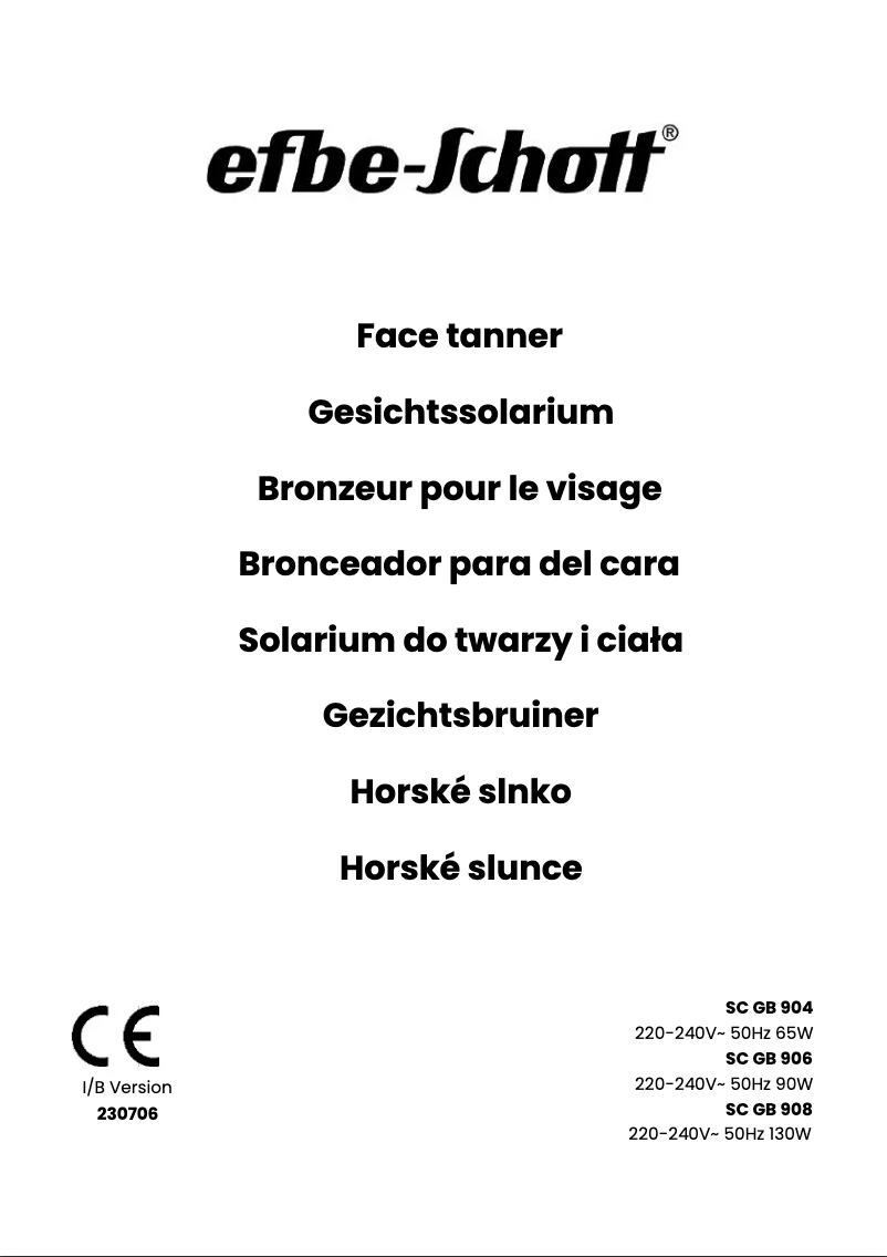 Page 1 de la notice Manuel utilisateur Efbe-Schott SC GB 908