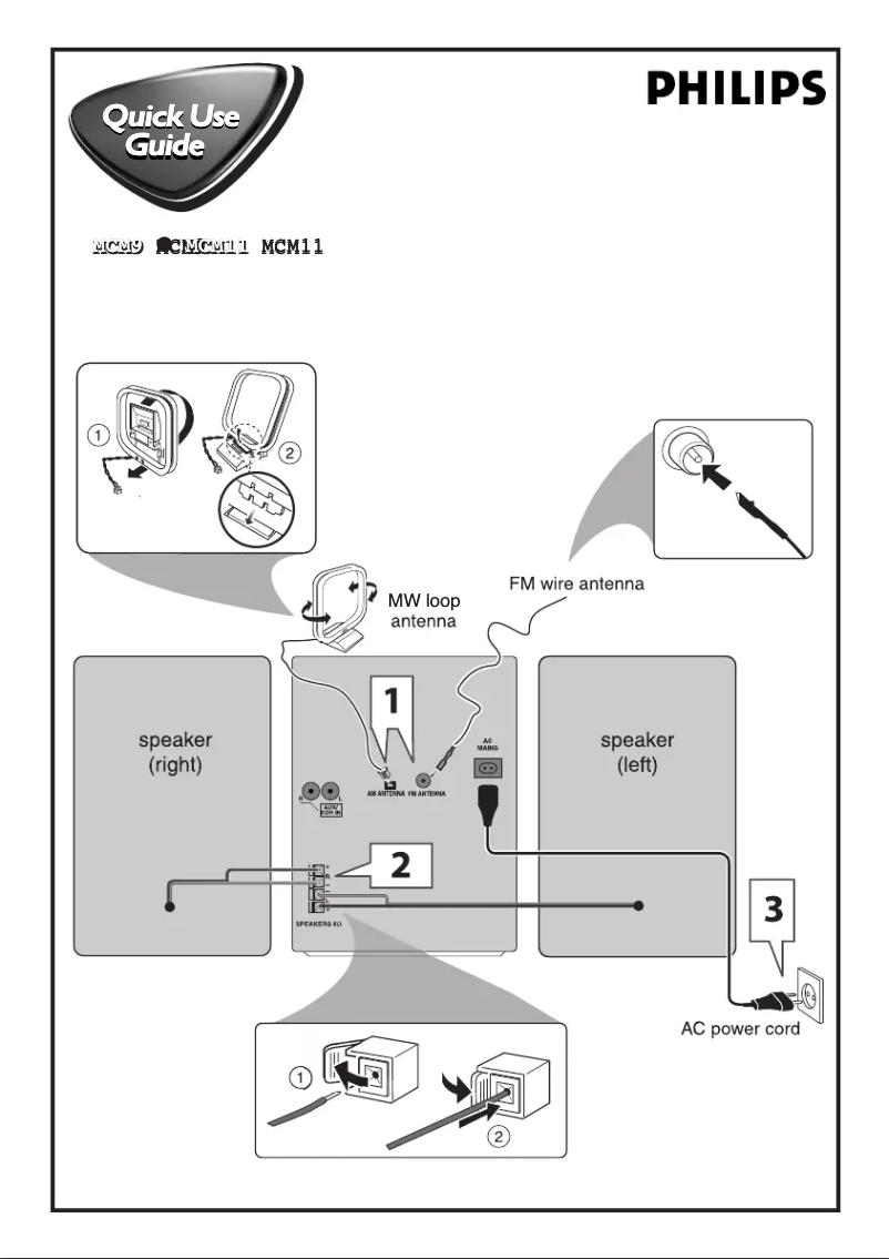 Page 1 de la notice Guide de démarrage rapide Philips MCM9