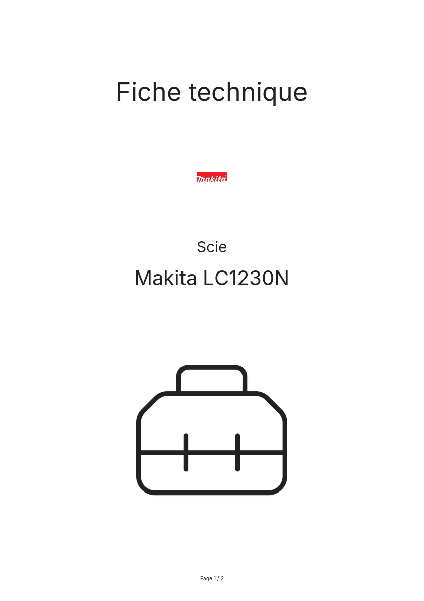Page n°1 - Fiche technique Makita LC1230N
