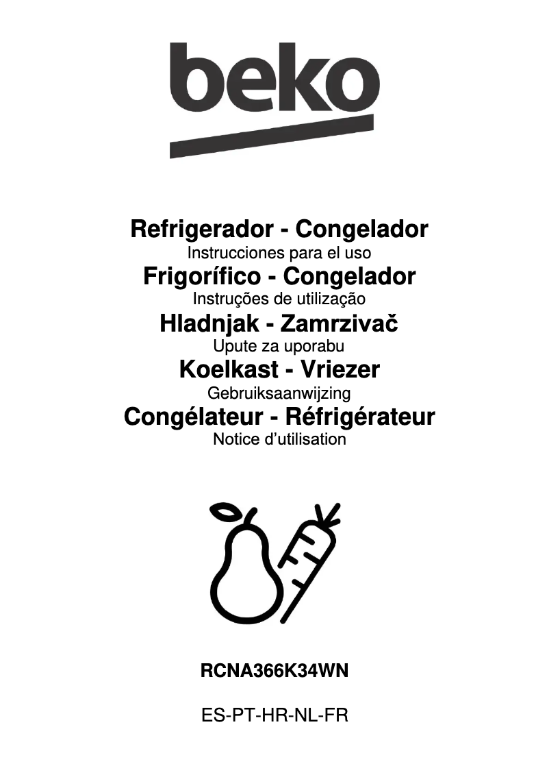 Page n°1 - Manuel utilisateur Beko RCNA366K34WN