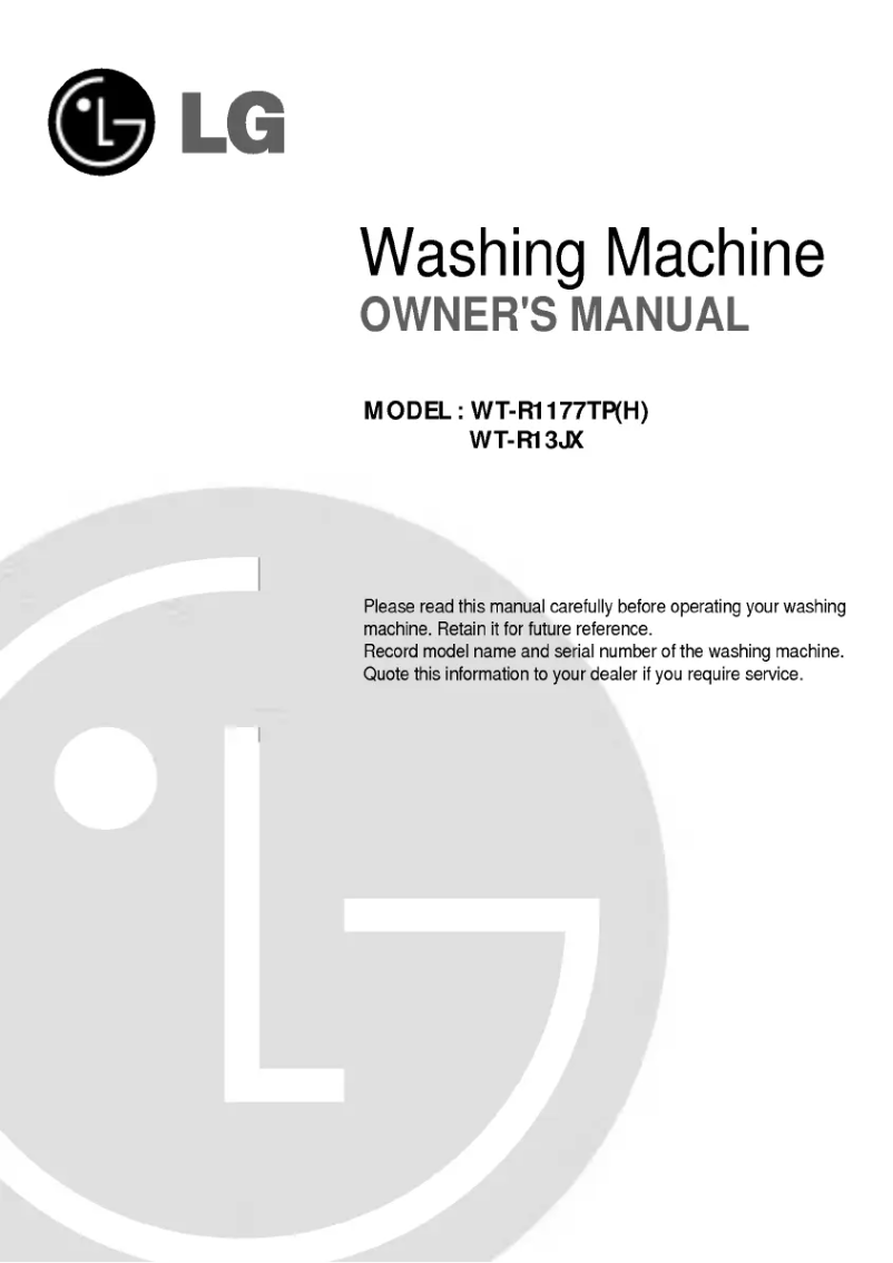 Página 1 del manual Manual de usuario LG WT-R1177TH