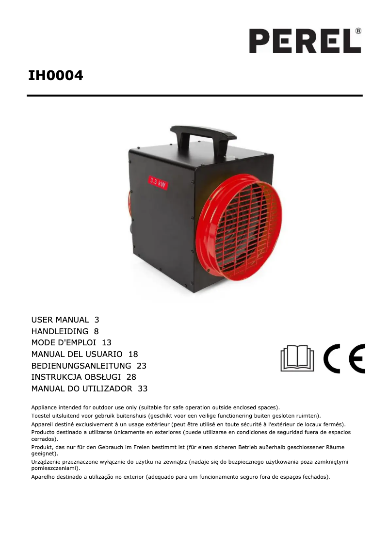 Page n°1 - Manuel utilisateur Perel IH0004