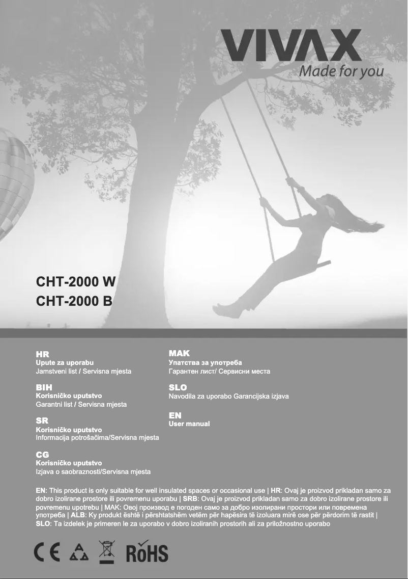 Page 1 de la notice Manuel utilisateur Vivax CHT-2000 W