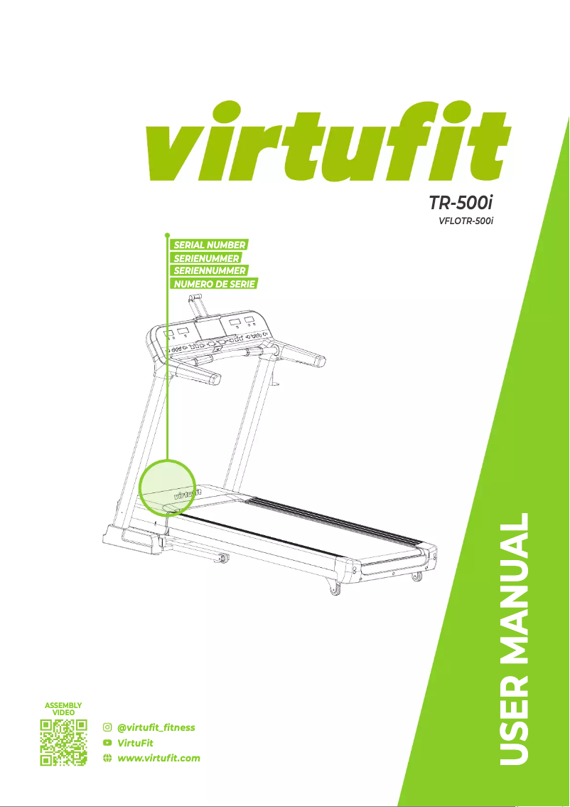 Página 1 del manual Manual de usuario VirtuFit Elite TR-500i